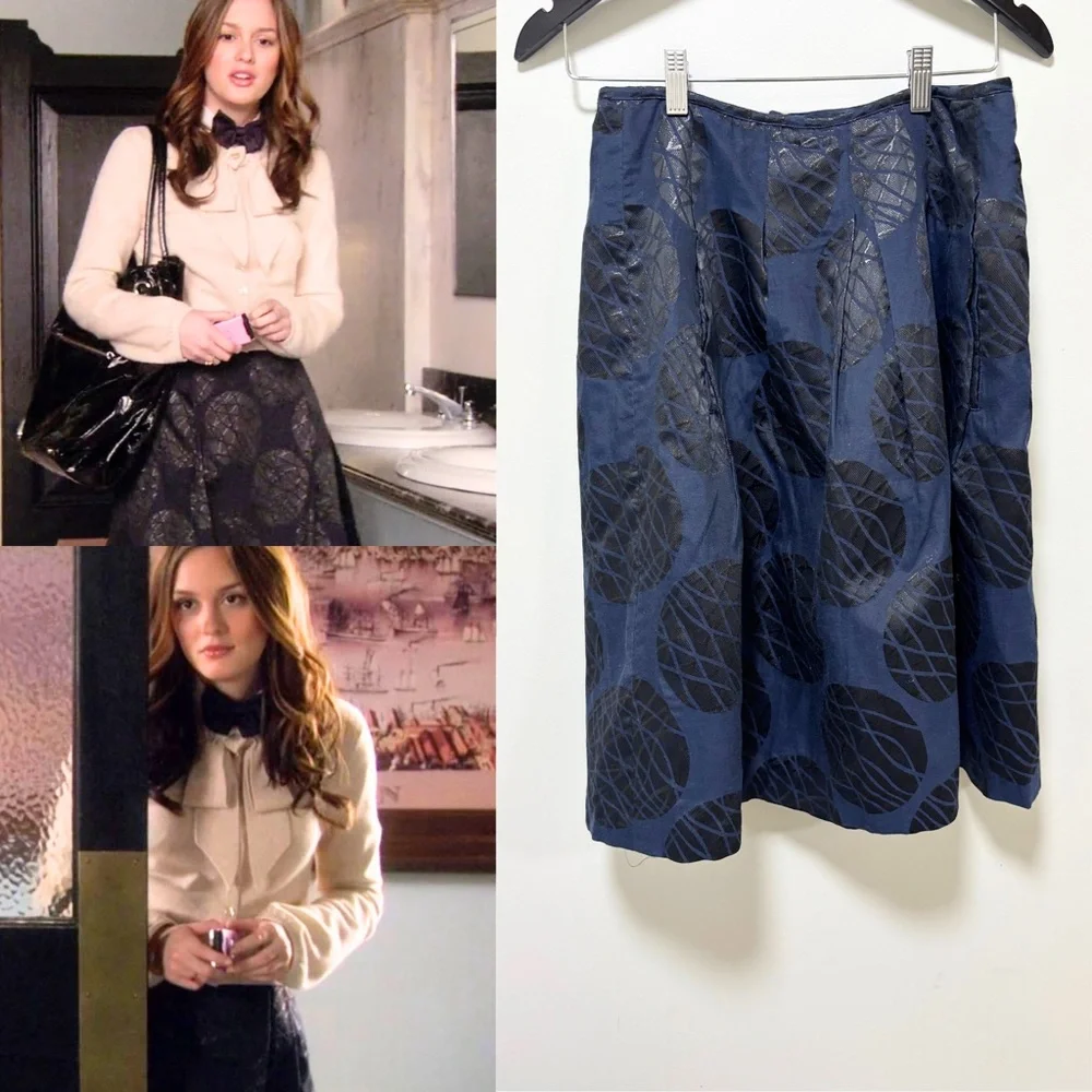 ASO Blair Waldorf in Gossip Girl Vince Blue Skirt Size 8
